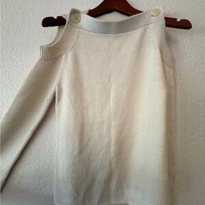 TSE Cream Cold Shoulder Sweater